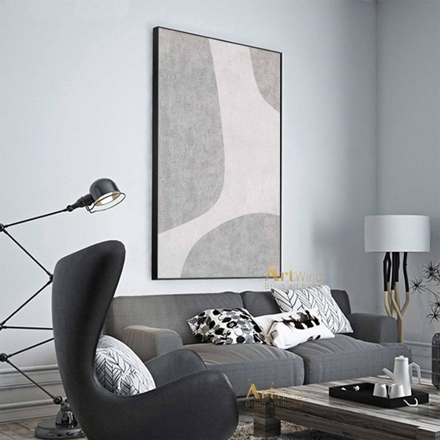 Gray Handmade You Contemporary Dining Abstract Canvas Artwork 0KH5X